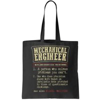 Mechanical Engineer Funny Gift Dictionary Definition Funny Gift Tote Bag