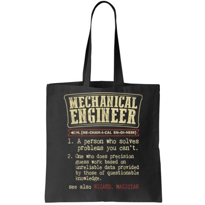 Mechanical Engineer Funny Gift Dictionary Definition Funny Gift Tote Bag