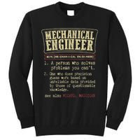 Mechanical Engineer Funny Gift Dictionary Definition Funny Gift Tall Sweatshirt