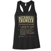 Mechanical Engineer Funny Gift Dictionary Definition Funny Gift Women's Racerback Tank