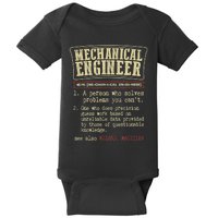 Mechanical Engineer Funny Gift Dictionary Definition Funny Gift Baby Bodysuit