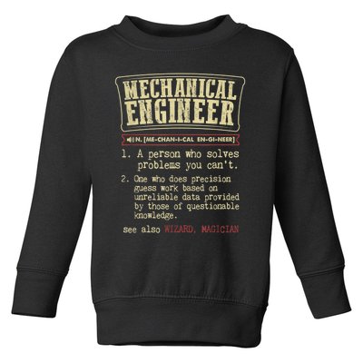 Mechanical Engineer Funny Gift Dictionary Definition Funny Gift Toddler Sweatshirt