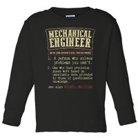 Mechanical Engineer Funny Gift Dictionary Definition Funny Gift Toddler Long Sleeve Shirt