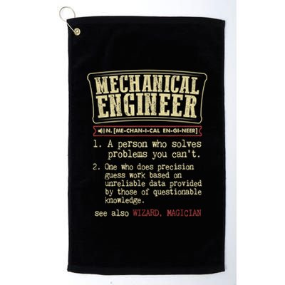 Mechanical Engineer Funny Gift Dictionary Definition Funny Gift Platinum Collection Golf Towel