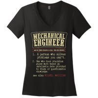 Mechanical Engineer Funny Gift Dictionary Definition Funny Gift Women's V-Neck T-Shirt