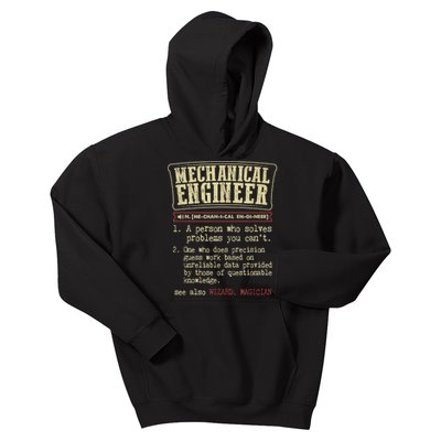 Mechanical Engineer Funny Gift Dictionary Definition Funny Gift Kids Hoodie