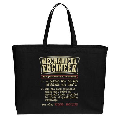 Mechanical Engineer Funny Gift Dictionary Definition Funny Gift Cotton Canvas Jumbo Tote