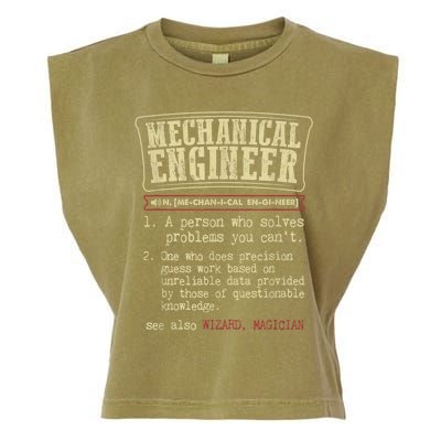 Mechanical Engineer Funny Gift Dictionary Definition Funny Gift Garment-Dyed Women's Muscle Tee