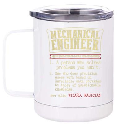 Mechanical Engineer Funny Gift Dictionary Definition Funny Gift 12 oz Stainless Steel Tumbler Cup