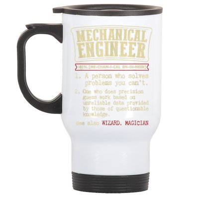 Mechanical Engineer Funny Gift Dictionary Definition Funny Gift Stainless Steel Travel Mug