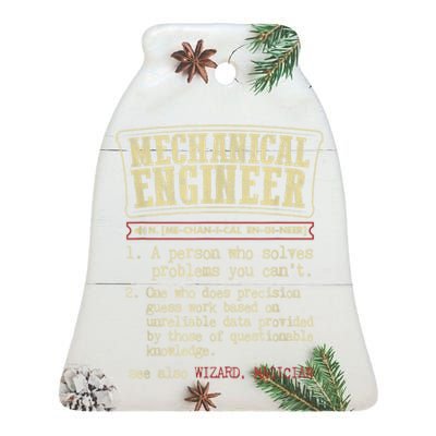 Mechanical Engineer Funny Gift Dictionary Definition Funny Gift Ceramic Bell Ornament