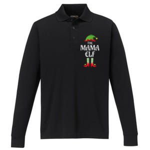 Mama Elf Family Matching Group Christmas Performance Long Sleeve Polo