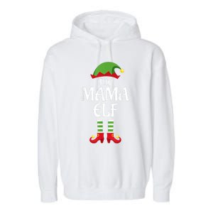 Mama Elf Family Matching Group Christmas Garment-Dyed Fleece Hoodie