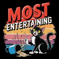 Most Entertaining Funny Retro Coffee Spilling Cat Sarcastic 16 in Basic Backpack