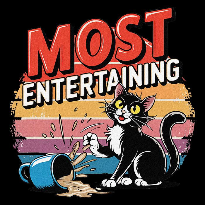 Most Entertaining Funny Retro Coffee Spilling Cat Sarcastic 16 in Basic Backpack
