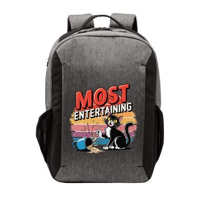 Most Entertaining Funny Retro Coffee Spilling Cat Sarcastic Vector Backpack