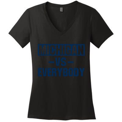 Michigan Everybody Funny Women's V-Neck T-Shirt