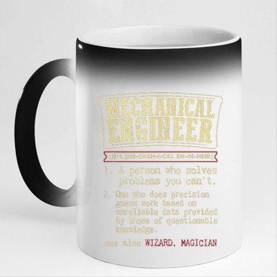 Mechanical Engineer Funny Dictionary Definition 11oz Black Color Changing Mug