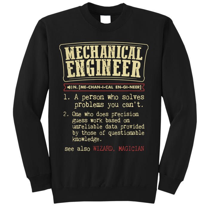 Mechanical Engineer Funny Dictionary Definition Sweatshirt