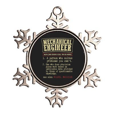 Mechanical Engineer Funny Dictionary Definition Metallic Star Ornament