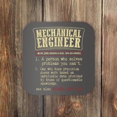 Mechanical Engineer Funny Dictionary Definition Coaster