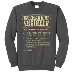 Mechanical Engineer Funny Dictionary Definition Tall Sweatshirt