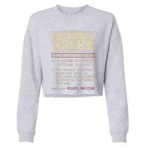 Mechanical Engineer Funny Dictionary Definition Cropped Pullover Crew