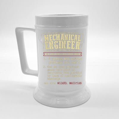 Mechanical Engineer Funny Dictionary Definition Beer Stein