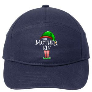 Mother Elf Family Matching Group Christmas Gift Mommy Mom Funny Gift 7-Panel Snapback Hat