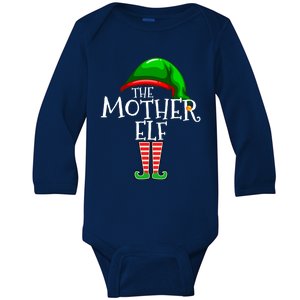 Mother Elf Family Matching Group Christmas Gift Mommy Mom Funny Gift Baby Long Sleeve Bodysuit