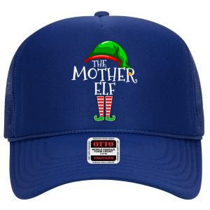 Mother Elf Family Matching Group Christmas Gift Mommy Mom Funny Gift High Crown Mesh Back Trucker Hat