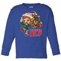 Mother Elf Family Xmas Pajama Mom Gift Mother Gift Toddler Long Sleeve Shirt