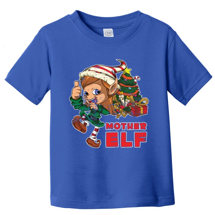 Mother Elf Family Xmas Pajama Mom Gift Mother Gift Toddler T-Shirt