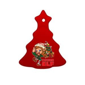 Mother Elf Family Xmas Pajama Mom Gift Mother Gift Ceramic Tree Ornament