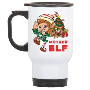 Mother Elf Family Xmas Pajama Mom Gift Mother Gift Stainless Steel Travel Mug