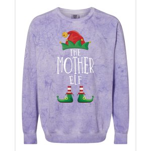 Mother Elf Funny Family Matching Group Christmas Party Elf Gift Colorblast Crewneck Sweatshirt