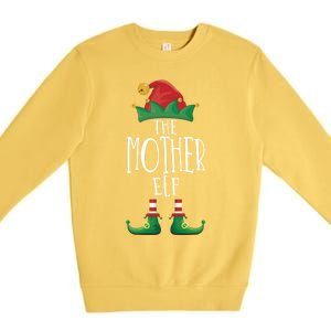 Mother Elf Funny Family Matching Group Christmas Party Elf Gift Premium Crewneck Sweatshirt