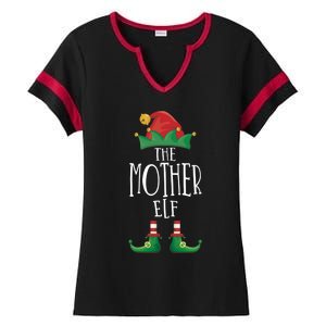 Mother Elf Funny Family Matching Group Christmas Party Elf Gift Ladies Halftime Notch Neck Tee