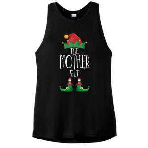 Mother Elf Funny Family Matching Group Christmas Party Elf Gift Ladies PosiCharge Tri-Blend Wicking Tank