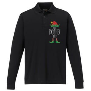 Mother Elf Funny Family Matching Group Christmas Party Elf Gift Performance Long Sleeve Polo