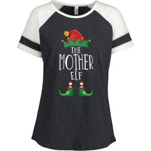 Mother Elf Funny Family Matching Group Christmas Party Elf Gift Enza Ladies Jersey Colorblock Tee