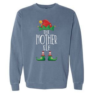 Mother Elf Funny Family Matching Group Christmas Party Elf Gift Garment-Dyed Sweatshirt