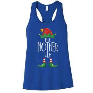 Mother Elf Funny Family Matching Group Christmas Party Elf Gift Women's Racerback Tank