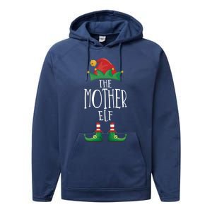 Mother Elf Funny Family Matching Group Christmas Party Elf Gift Performance Fleece Hoodie