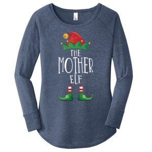 Mother Elf Funny Family Matching Group Christmas Party Elf Gift Women's Perfect Tri Tunic Long Sleeve Shirt