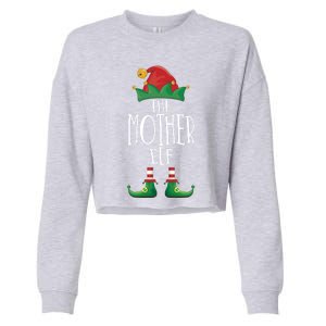 Mother Elf Funny Family Matching Group Christmas Party Elf Gift Cropped Pullover Crew