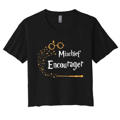 Mischief Encourager Family Mischief Matching Halloween Women's Crop Top Tee