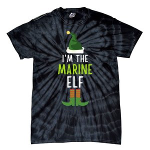 Marine Elf Funny Christmas Pajama Tie-Dye T-Shirt