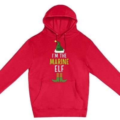 Marine Elf Funny Christmas Pajama Premium Pullover Hoodie