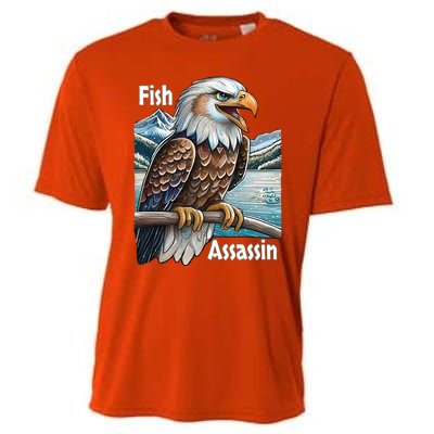 Majestic Eagle Fisher Overlooking A Mountain Lake Cool Gift Cooling Performance Crew T-Shirt